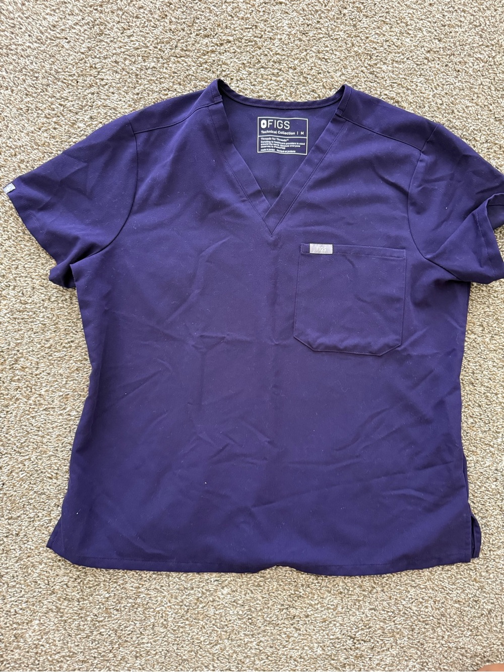 FIGS Purple Catrina Scrub Top Medium